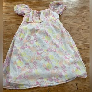 SO Girl 8 Floral Kids Dress in Pink and Yellow Flowy